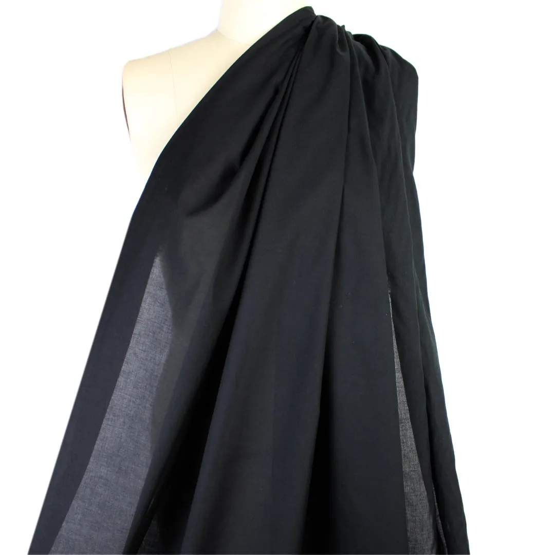 lightweight cotton voile for lining, etc. -  black