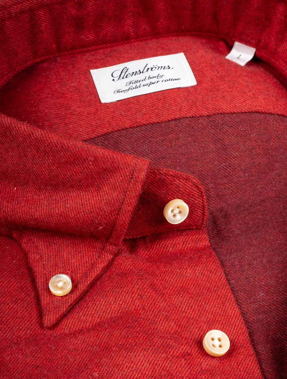 Luxury Flannel Fitted Shirt Red