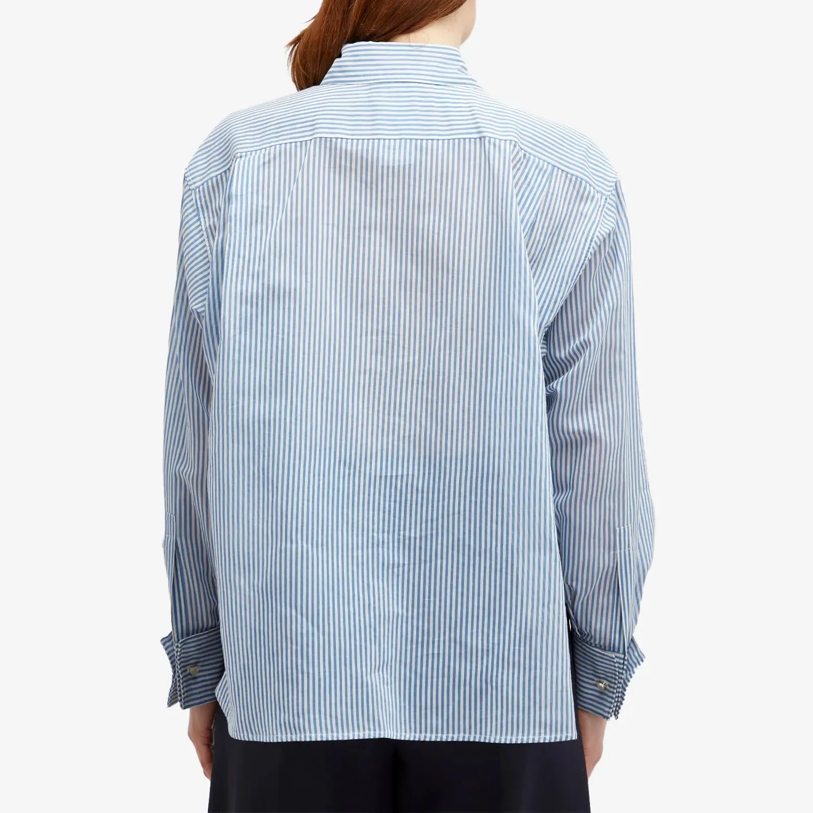 Max Mara Vertigo Striped Blouse, white/blue