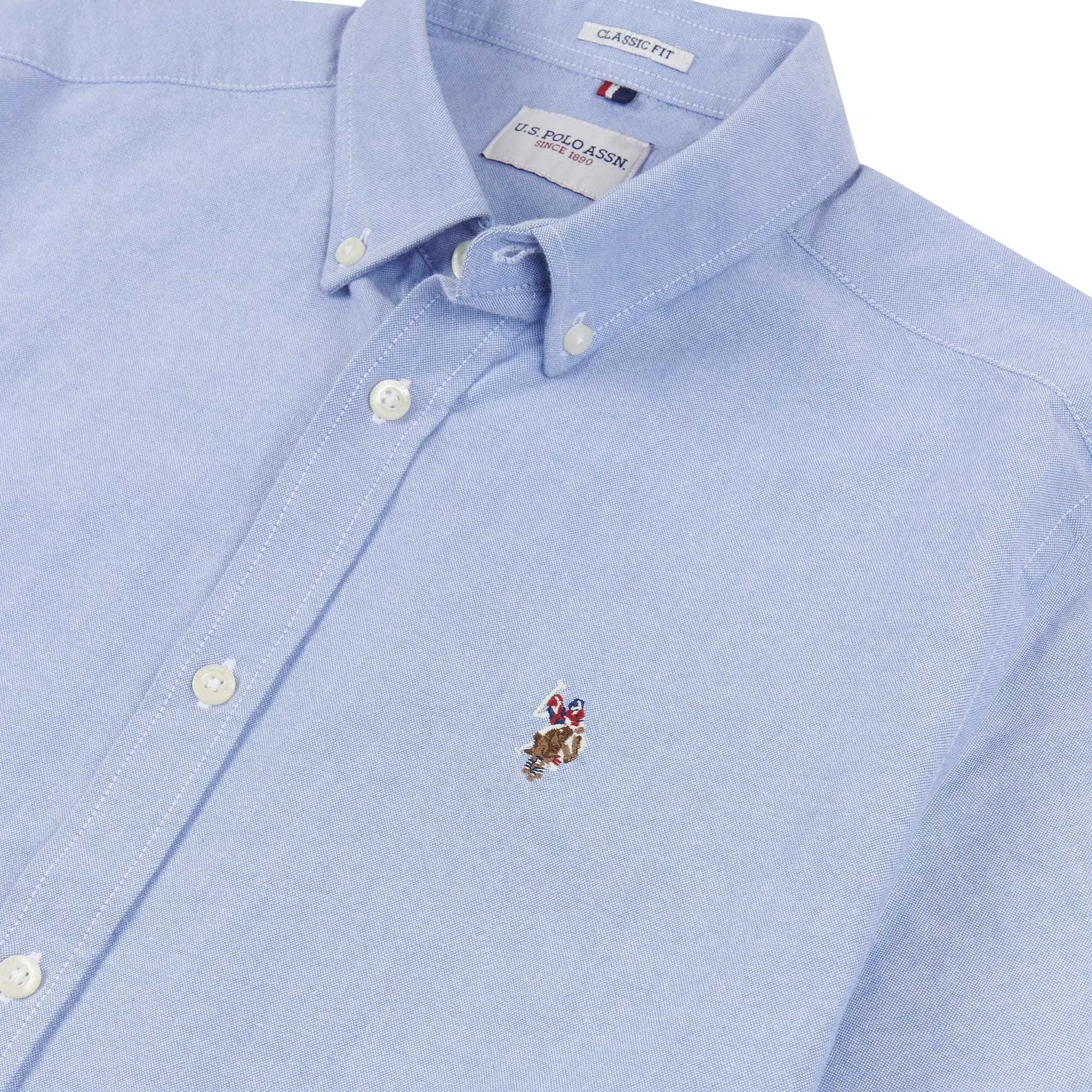 Mens  Short Sleeve Oxford Shirt in Blue Yonder