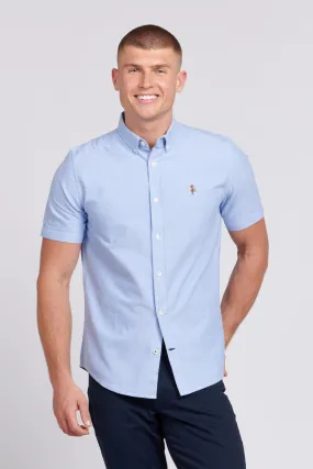 Mens  Short Sleeve Oxford Shirt in Blue Yonder