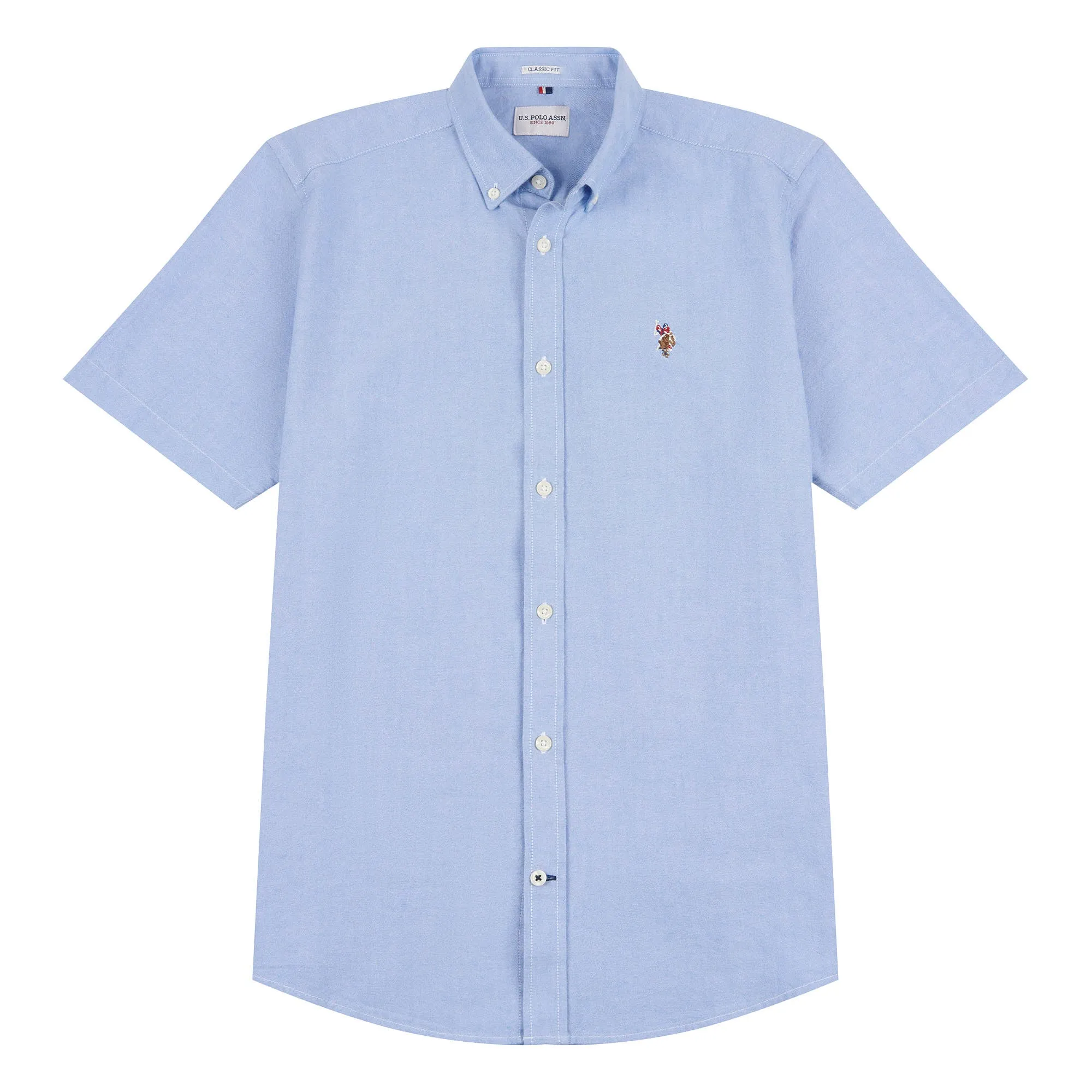 Mens  Short Sleeve Oxford Shirt in Blue Yonder