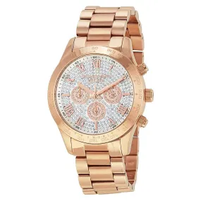 Michael Kors Layton Pave Dial Rose Gold-tone  Watch