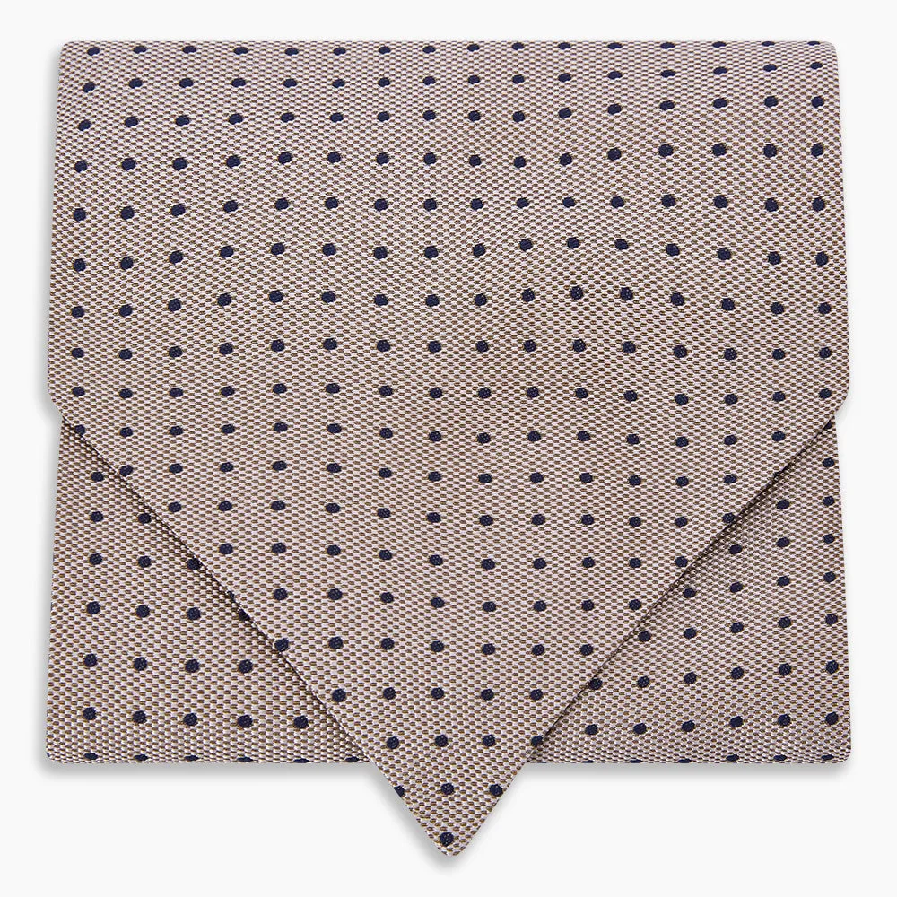 Navy and Lilac Micro Dot Silk Cravat