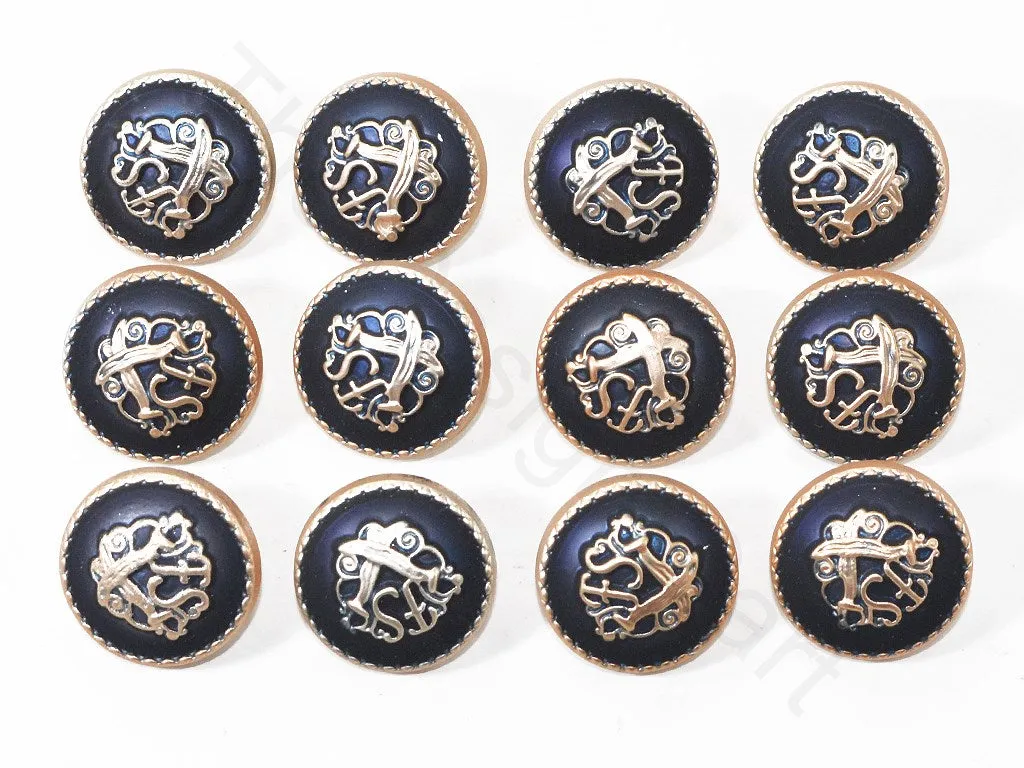 Navy Blue Abstract Acrylic Coat Buttons