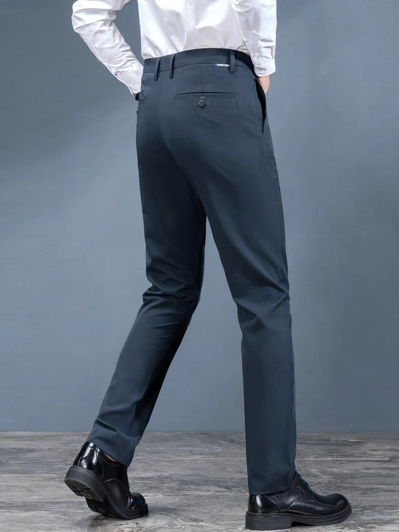 Navy Blue Slant Pocket Tailored Trousers