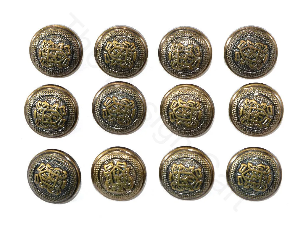 Oxidised Golden Crest Acrylic Coat Buttons