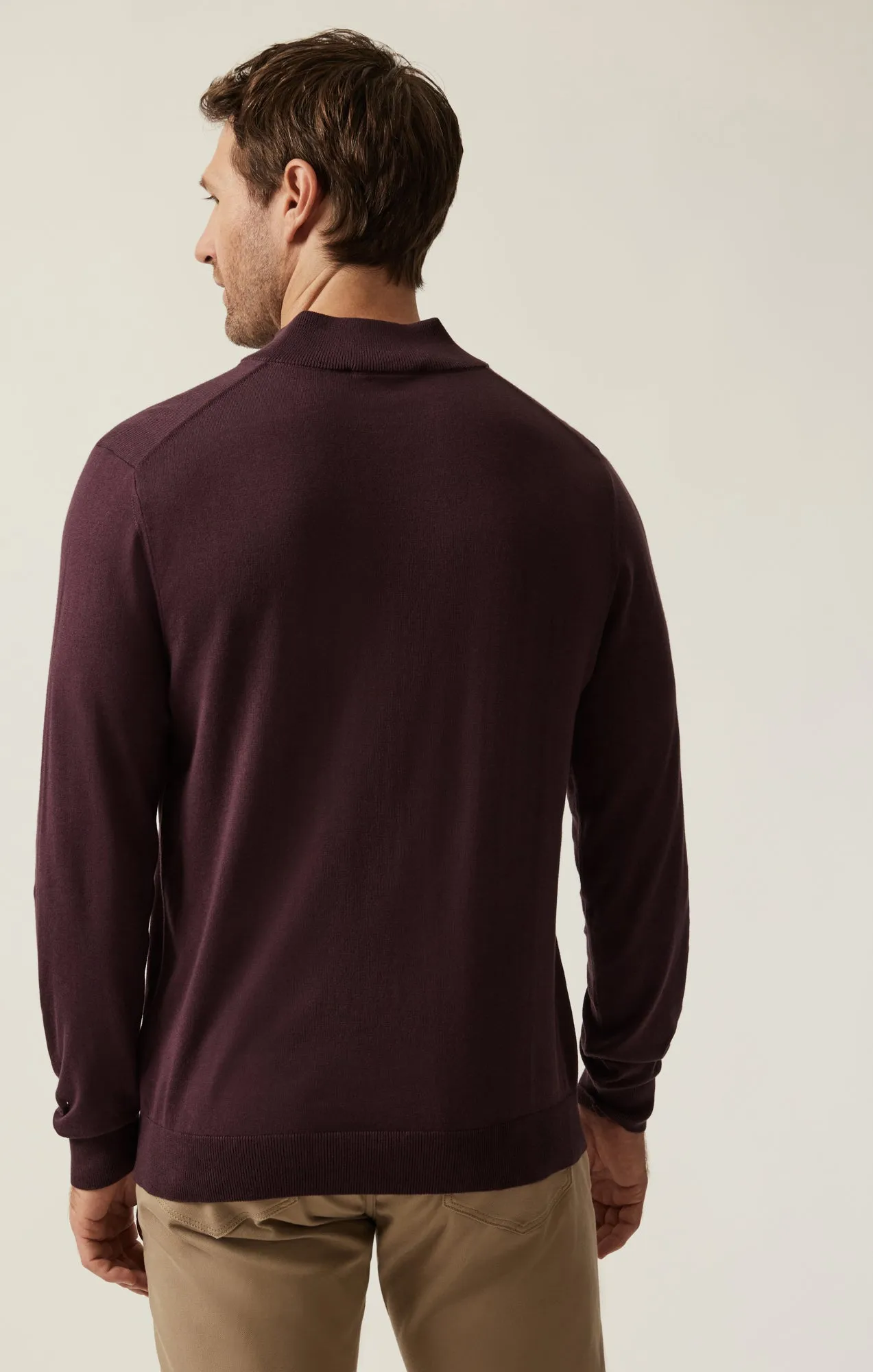 Quarter Zip Sweater In Burgundy