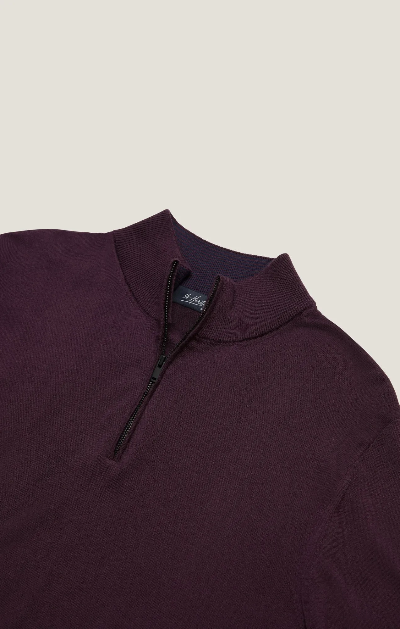 Quarter Zip Sweater In Burgundy