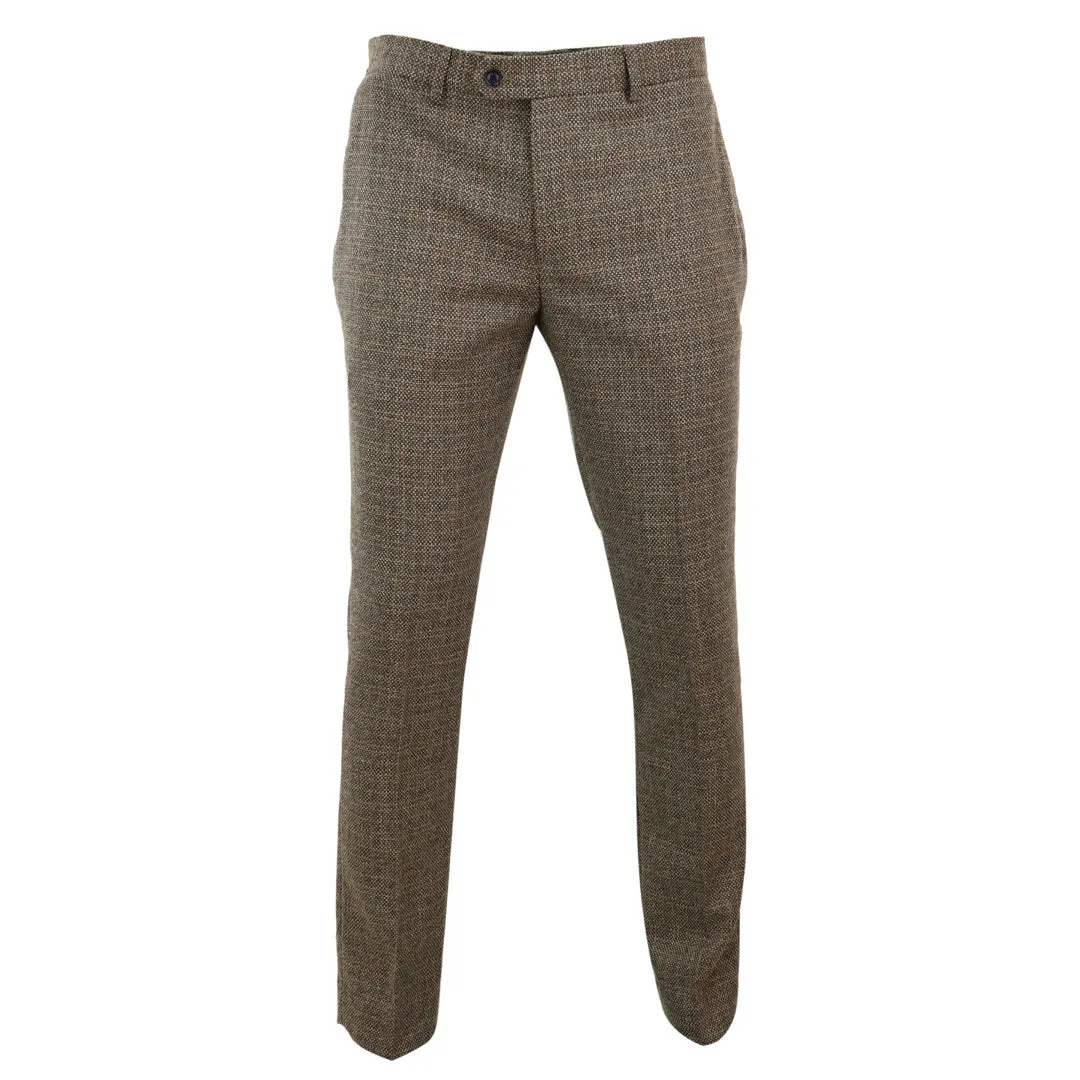 Ralph - Men's Tweed Brown Trousers