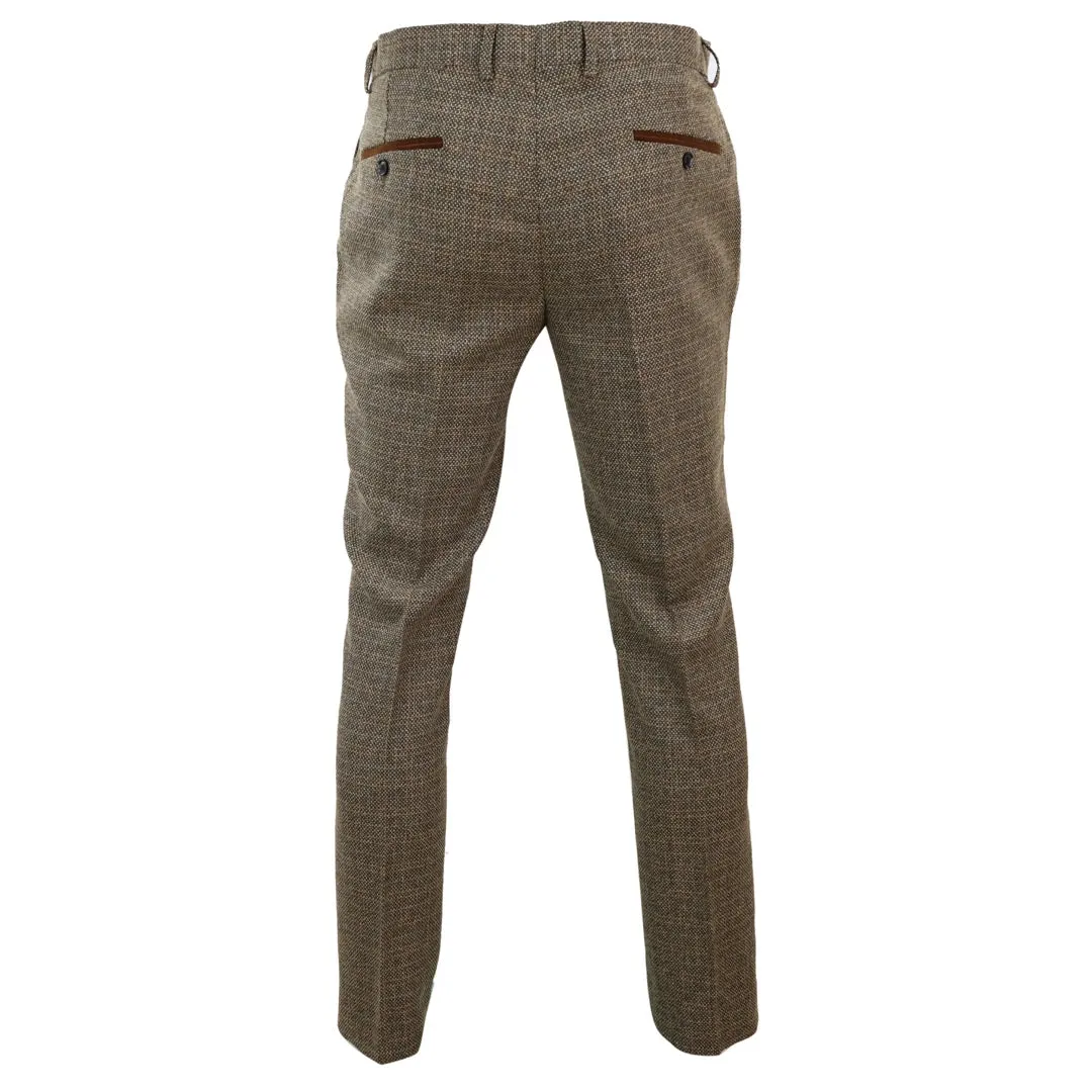 Ralph - Men's Tweed Brown Trousers