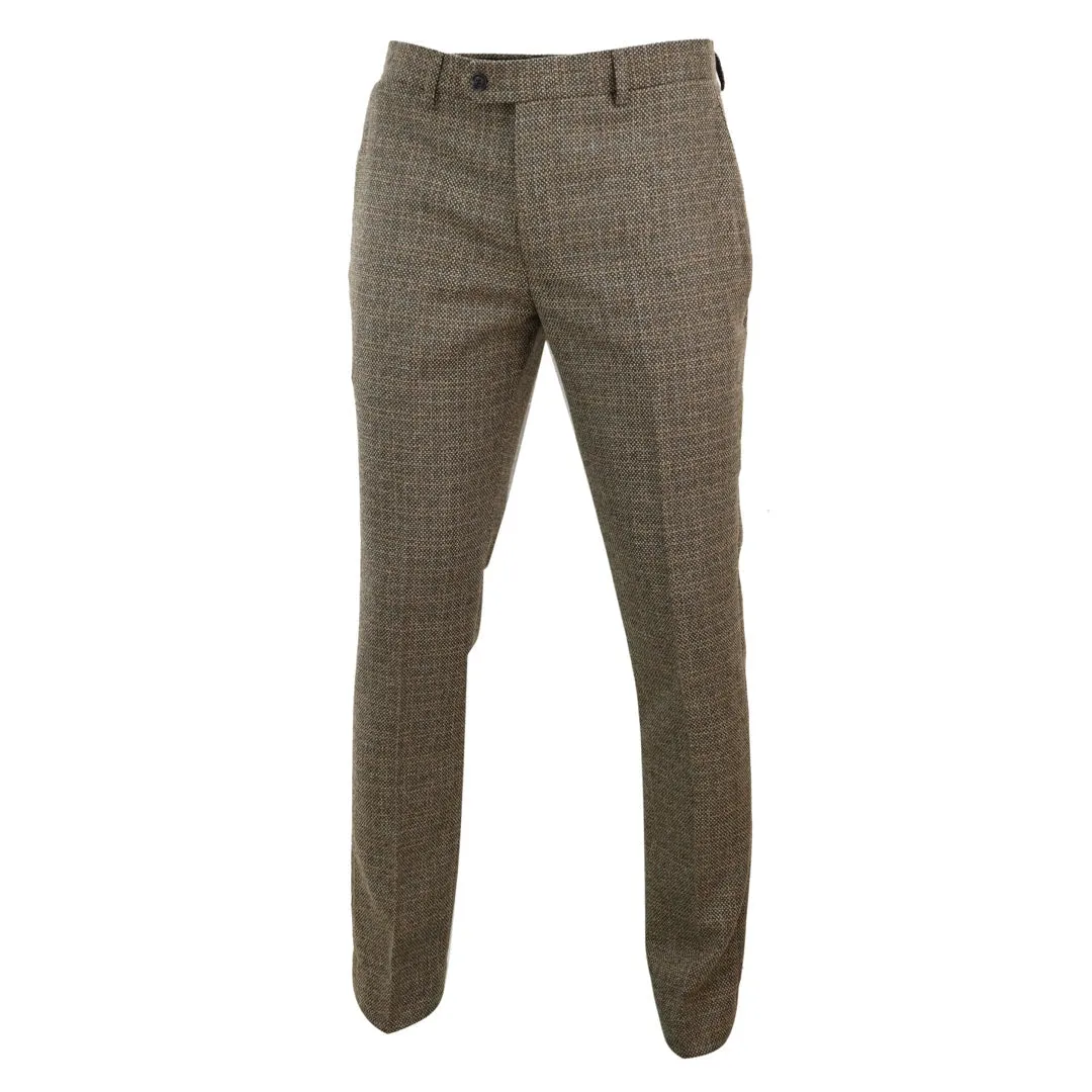 Ralph - Men's Tweed Brown Trousers