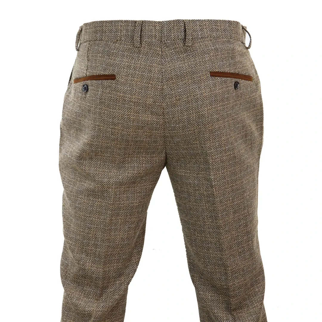 Ralph - Men's Tweed Brown Trousers