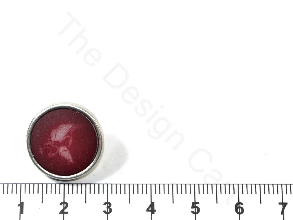 Red Matte Abstract Coat Buttons