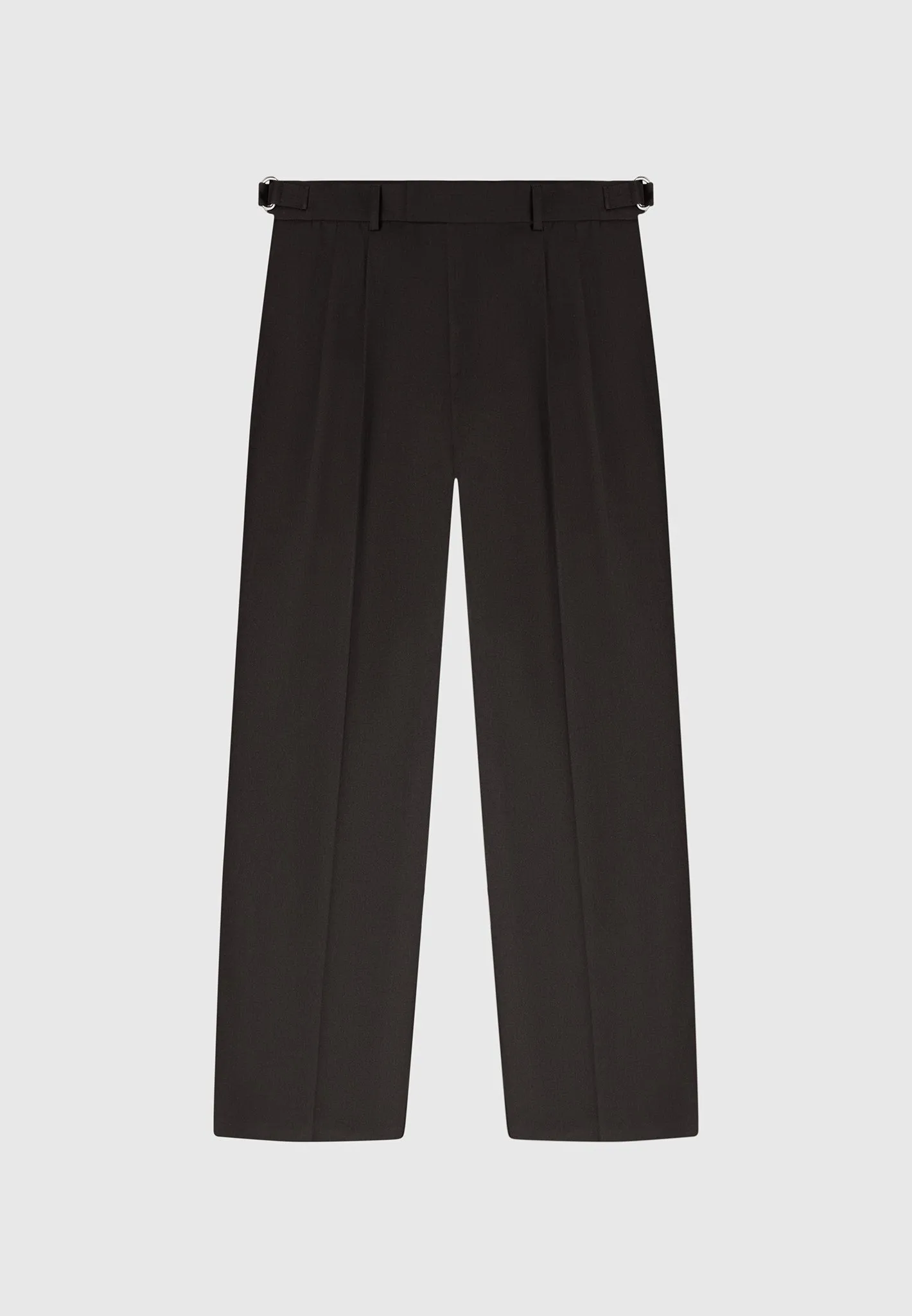 Relaxed Fit Textured Twin Pleat Tailored Trousers - Brown