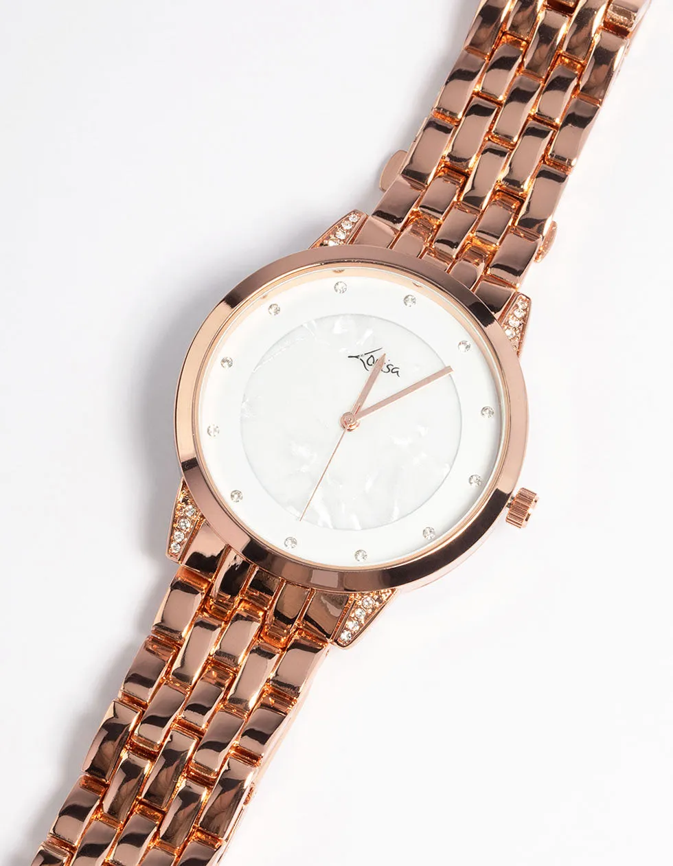 Rose Gold Diamante Marker Watch