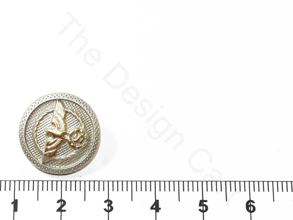 Silver Textured Bird Coat Buttons