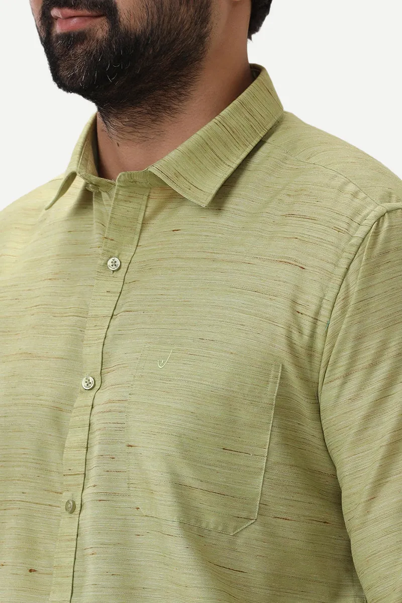 Swaraj - Light Green Silk Shirts For Men | Uathayam