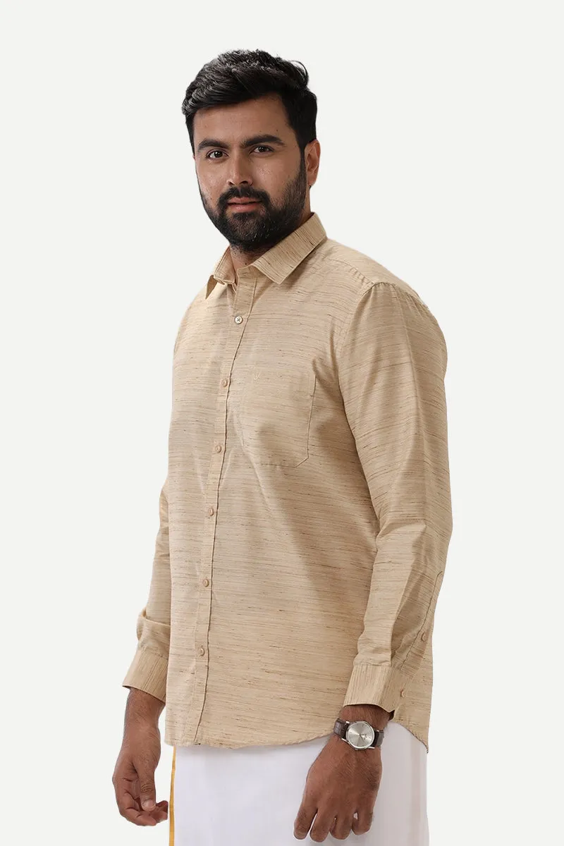 Swaraj - Sandal Silk Shirts For Men | Uathayam