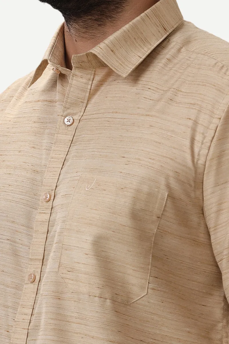 Swaraj - Sandal Silk Shirts For Men | Uathayam