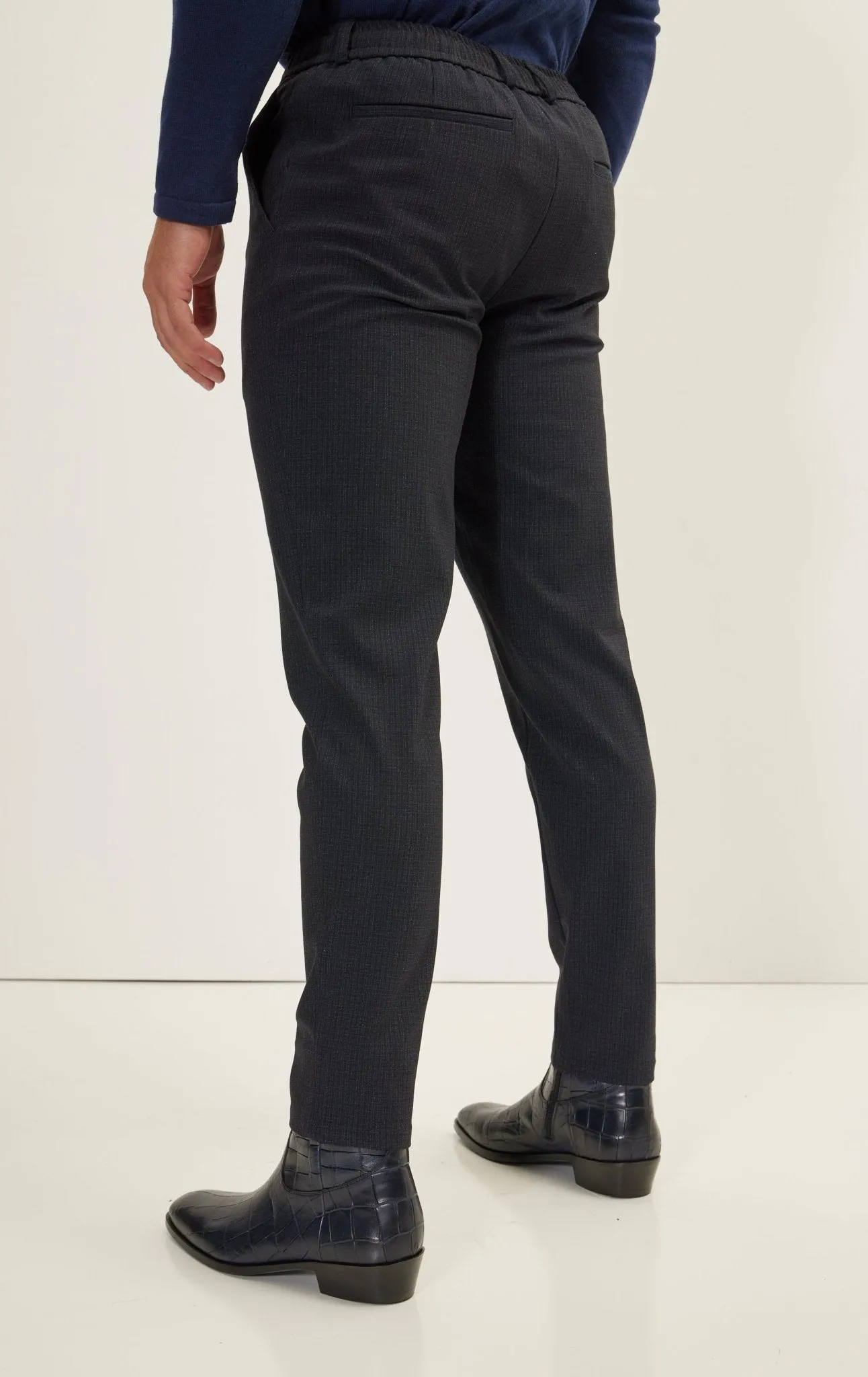 Tailored fit knit trousers - Navy