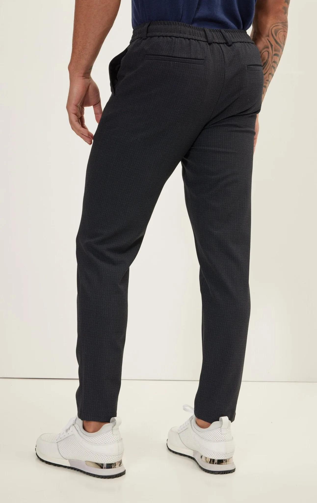 Tailored fit knit trousers - Navy