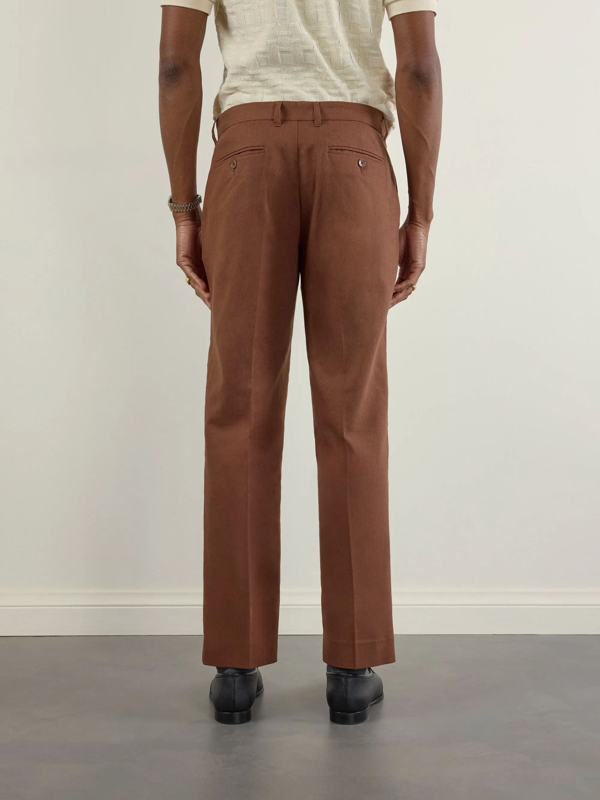 Tailored Linen Trousers | Espresso