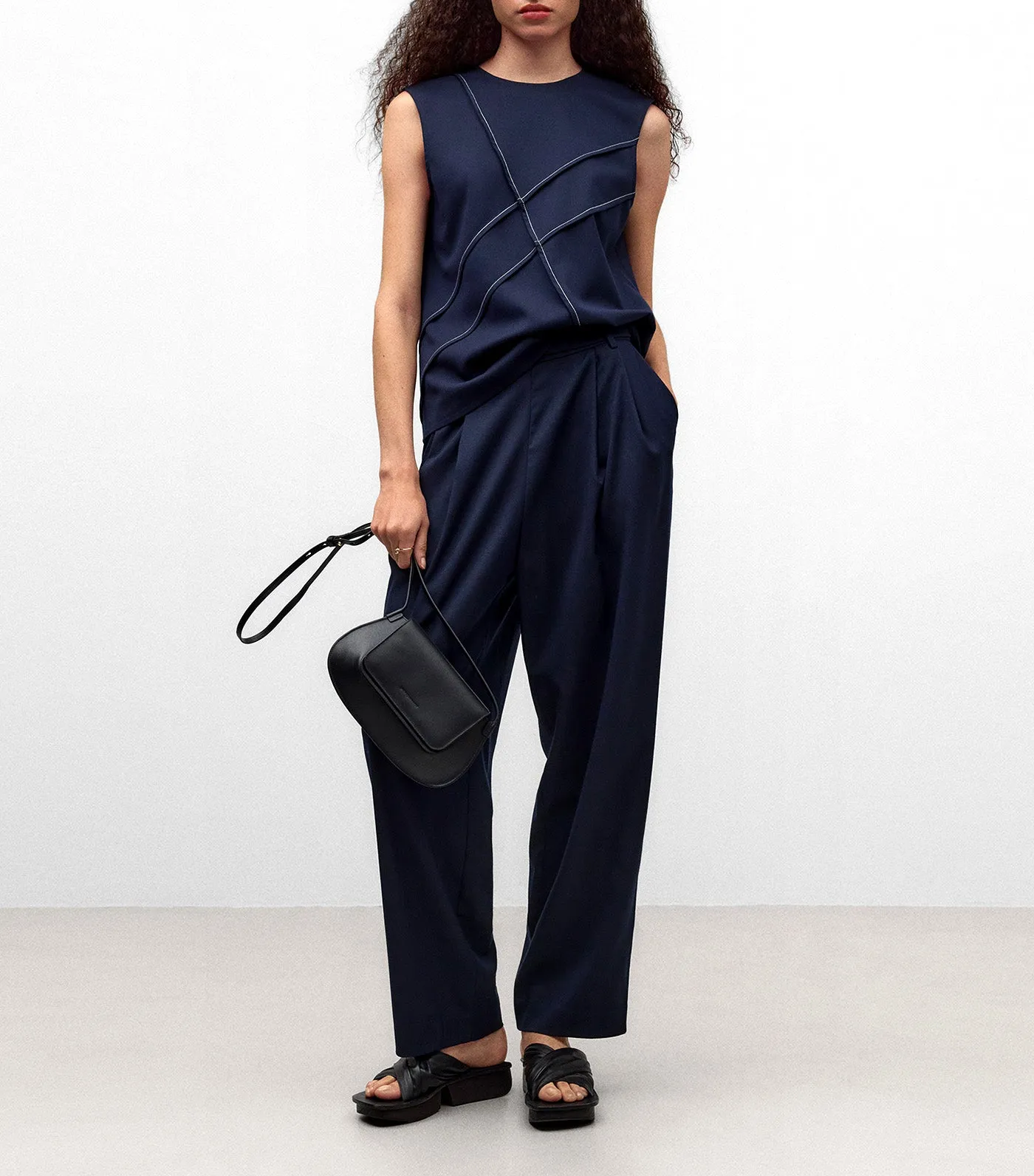 Tailored Trousers Navy Blue