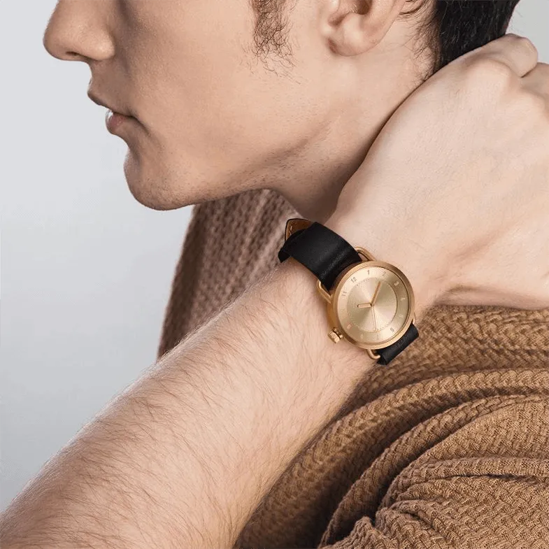 TID No.1 Gold Dial / Black Leather Strap / Gold Buckle