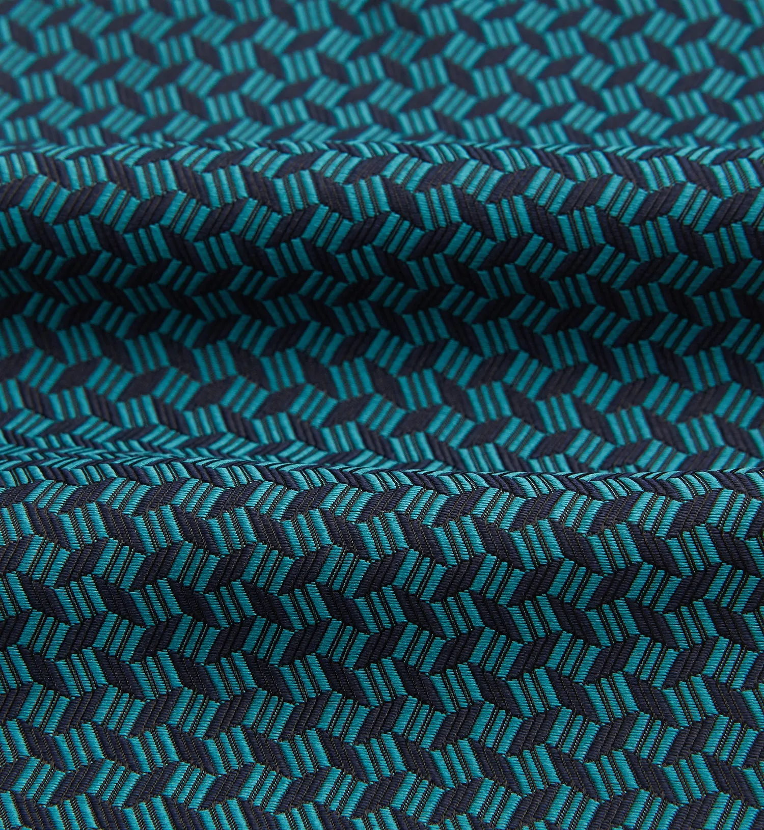 Turquoise Geometric Silk Cravat