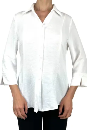 Women's Blouse White Ladies blouse on Sale - Button Down Front Quality Fabric Made in Canada - Sizes S-XL