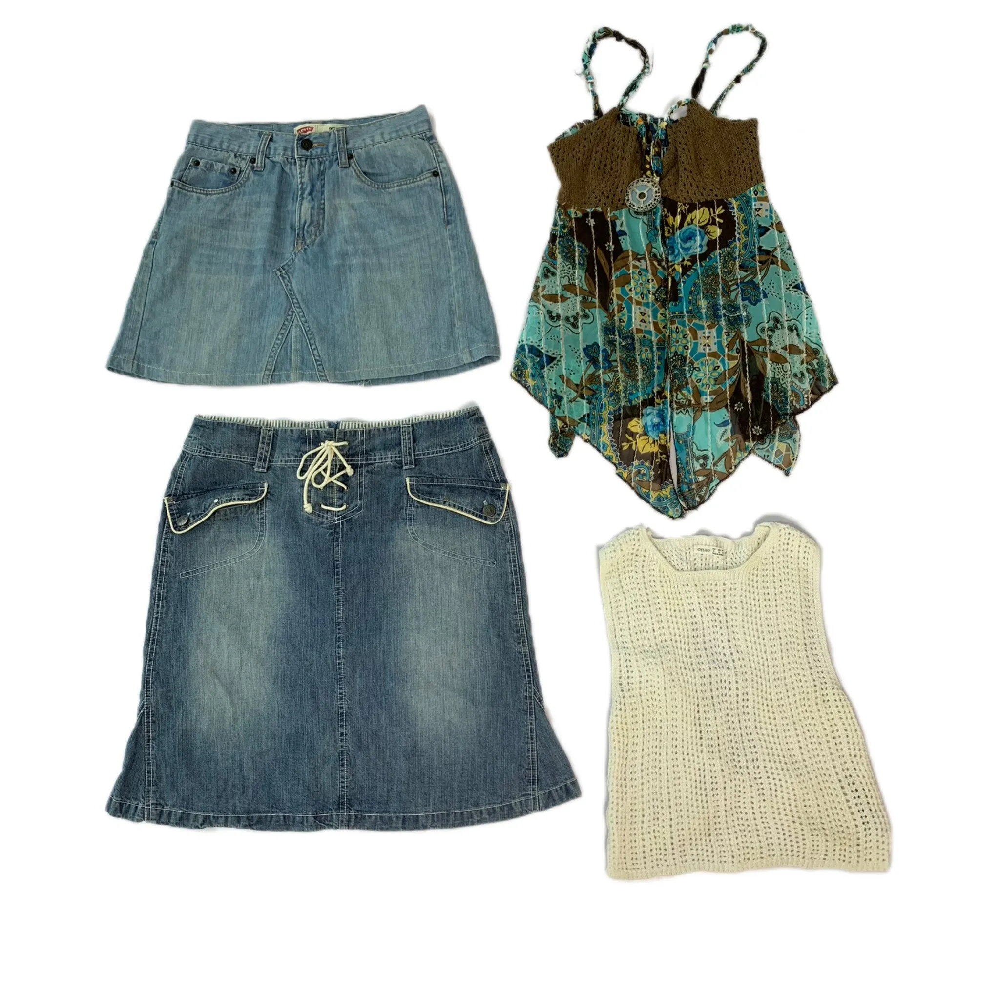 Y2K Classic Top And Denim Skirts (NS-001)